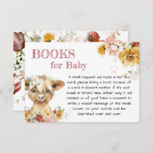 Boho Floral Highland Cow Books for Baby