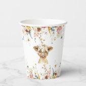 Boho Floral Highland Cow Pappbecher (Rückseite)