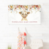 Boho Floral Highland Cow Willkommen Banner (Insitu)
