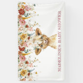 Boho Floral Highland Cow Willkommen Banner (Vertikal)