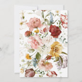 Boho Floral Highland Kuh Baby Showeinladung Einladung (Rückseite)