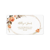 Boho Floral Hochzeit im Herbst Address Labels Adressaufkleber (Vorne)