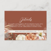 Boho Floral Hochzeit im Herbst Begleitkarte (Vorderseite)