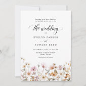 Boho Floral Hochzeit im Herbst Einladung (Vorderseite)