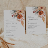 Boho Floral Hochzeit im Herbst Invite Einladung