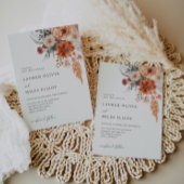 Boho Floral Hochzeit im Herbst Invite Einladung