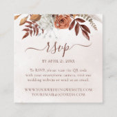 Boho Floral Hochzeit im Herbst Website QR Code UAW Begleitkarte (Vorderseite)