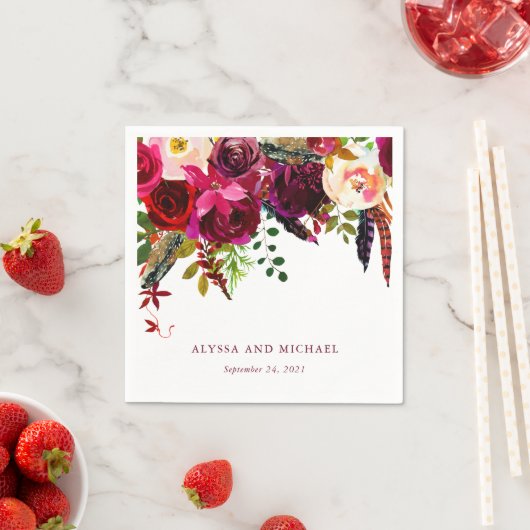 Boho Floral | Hochzeit Serviette (Beispiel)