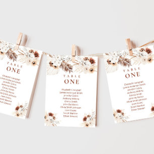 Boho Floral Hochzeit Sitzordnung Karte