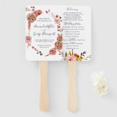 BOHO Floral Hochzeitsprogramm Fan Fächer (Vorne und Hinten)