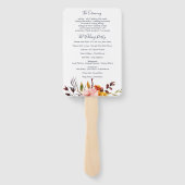 BOHO Floral Hochzeitsprogramm Fan Fächer (Rückseite)