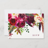 Boho Floral | Hochzeitsreaktion RSVP Karte (Vorderseite)