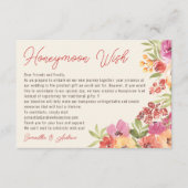 Boho Floral Honeymoon Fund Brautparty Begleitkarte (Vorderseite)