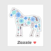Boho Floral Horse Aufkleber (Blatt)