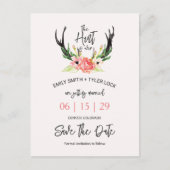 ©Boho Floral Hunt ist Save the Date vorbei Ankündigungspostkarte (Vorderseite)