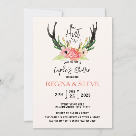 ©Boho Floral Hunt ist über Coupels Dusche Einladung (Vorderseite)