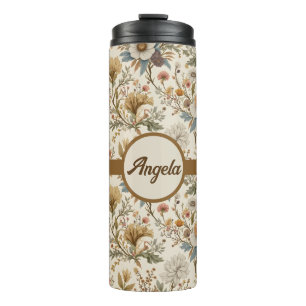 Boho Floral in Beige Thermosbecher