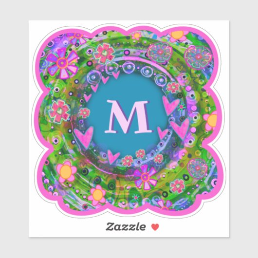 Boho Floral Initial für ihre Inspirivity Sticker (Blatt)