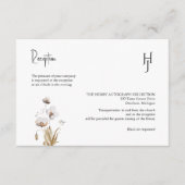 Boho Floral Insert Card - Minimalistische Info Car (Vorderseite)