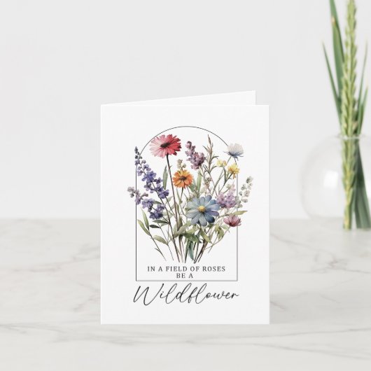 Boho Floral Inspiration Wildblume Zitat (Vorderseite)