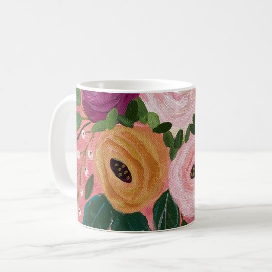 Boho Floral Kaffeetasse (Vorderseite Links)