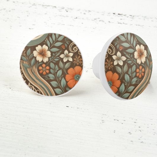 Boho Floral Keramikknauf