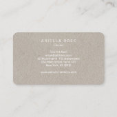 Boho Floral Kraft Business Card Visitenkarte (Rückseite)