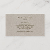 Boho Floral Kraft Business Card Visitenkarte (Rückseite)