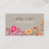 Boho Floral Kraft Business Card Visitenkarte (Vorderseite)
