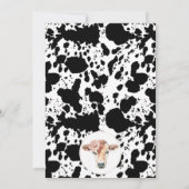 Boho Floral Kuh Schwarze Kuh Print Baby Dusche Einladung (Rückseite)