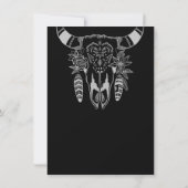 Boho Floral Kuh Skull Schwarz und Weiß Hochzeit Save The Date (Rückseite)