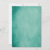 Boho Floral Kuh Skull w/Lights Türkis Hochzeit Einladung (Rückseite)