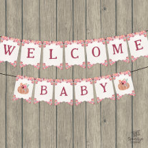 Boho-Floral-Kürbis-Willkommen-Baby-Girlande-Banner