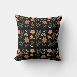 Boho Floral Leaf Pillow Kissen