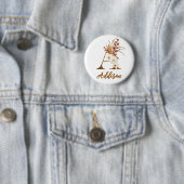 Boho Floral Letter A Monogram Gastgeschenk Hochzei Button (Beispiel)