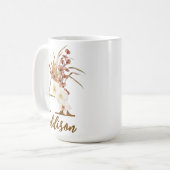 Boho Floral Letter A Monogram Gastgeschenk Hochzei Kaffeetasse (Vorderseite Links)
