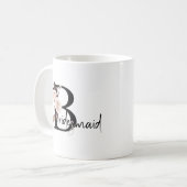 Boho Floral Letter Bridesmaid Kaffeetasse (Vorderseite Links)