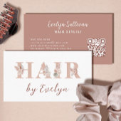 Boho Floral Letters Hair Business Card Visitenkarte