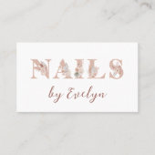 Boho Floral Letters Nails Business Card Visitenkarte (Vorderseite)