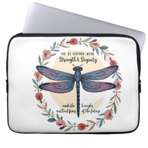 Boho Floral Libelle Sie ist bekleidet mit Kraft Laptopschutzhülle