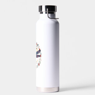 Boho Floral Libelle Sie ist mit Kraft bekleidet Trinkflasche