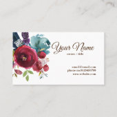 Boho floral, lila florale Visitenkarte (Rückseite)