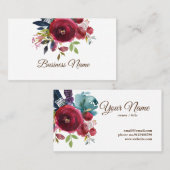 Boho floral, lila florale Visitenkarte (Vorne/Hinten)