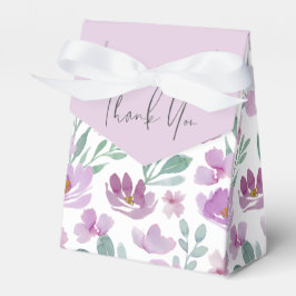 Boho Floral Lila Pink Watercolor Vielen Dank Geschenkschachtel