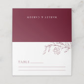 Boho Floral Line Art Wedding Table Place Card Platzkarte (Außenseite Aufgefaltet)