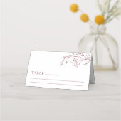 Boho Floral Line Art Wedding Table Place Card Platzkarte (Vorderseite)