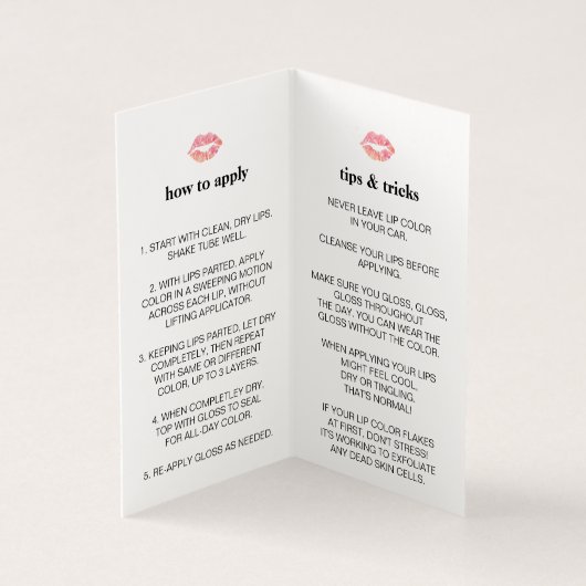 Boho Floral Lip Product Distributor Tips & Tricks Visitenkarten (Innenseite)