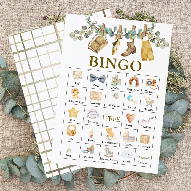 Boho Floral Little Fisherman Baby Shower Bingo (Von Creator hochgeladen)