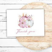 Boho Floral Little Pink Pumpkins Baby Dusche Dankeskarte