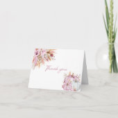 Boho Floral Little Pink Pumpkins Baby Dusche Dankeskarte (Vorderseite)